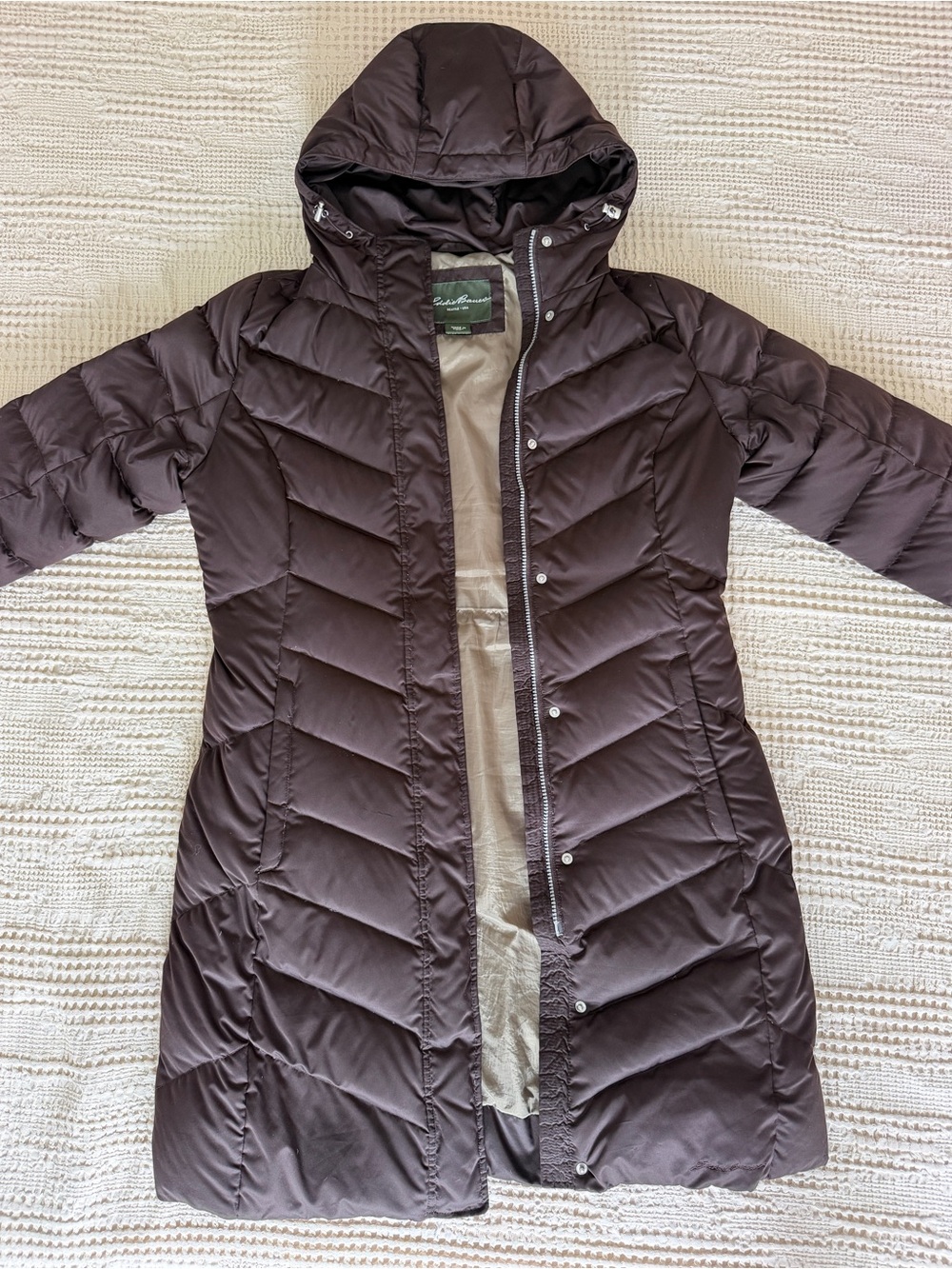 Eddie Bauer EB550 Premium
Quality Goose Down Brown Full Zip
Parka Jacket sz M